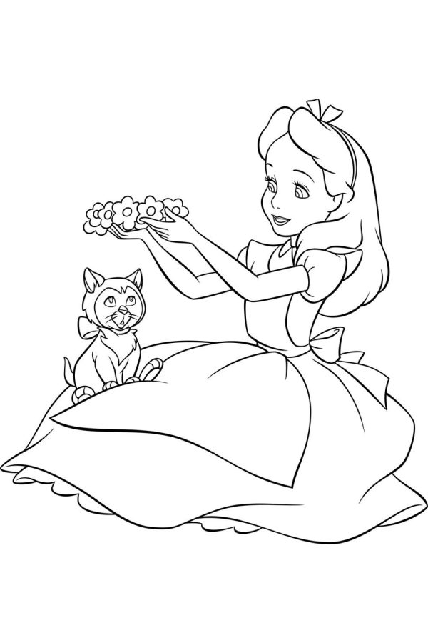 Alice no País das Maravilhas para imprimir e colorir