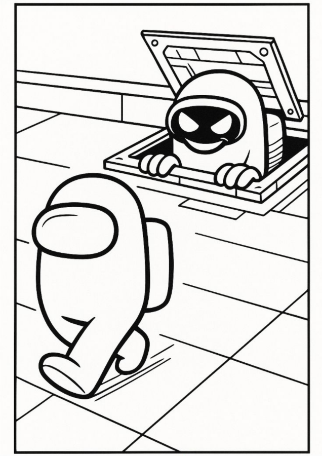 Among Us para imprimir e colorir