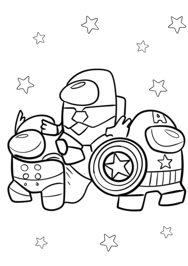 Among Us para imprimir e colorir