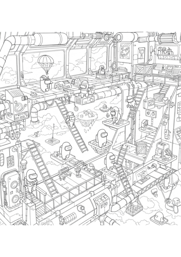 Among Us para imprimir e colorir