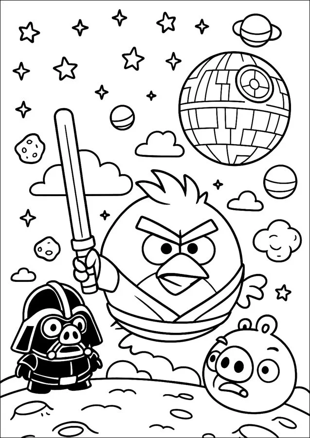 Angry Birds para imprimir e colorir