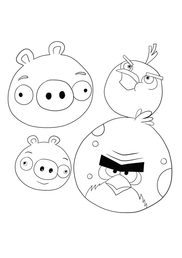 Angry Birds para imprimir e colorir