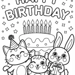 Aniversário para imprimir e colorir