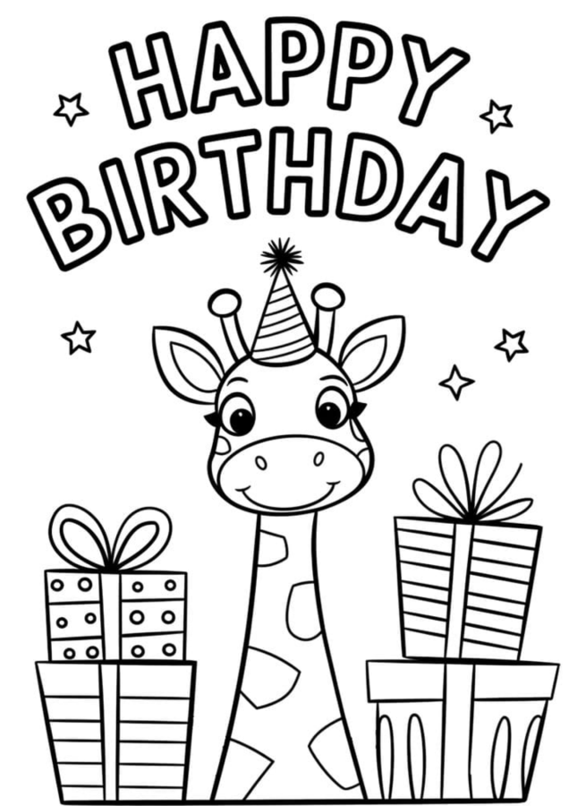 Aniversário para imprimir e colorir