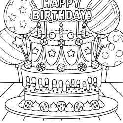 Aniversário para imprimir e colorir