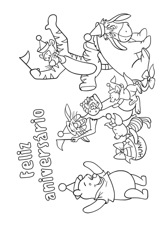 Aniversário para imprimir e colorir