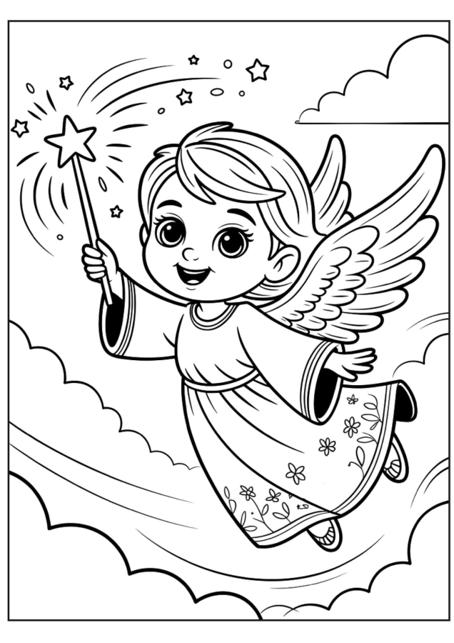 Anjos para imprimir e colorir