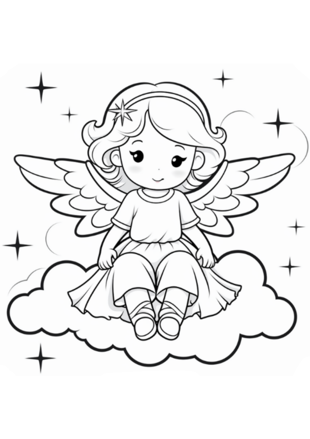 Anjos para imprimir e colorir