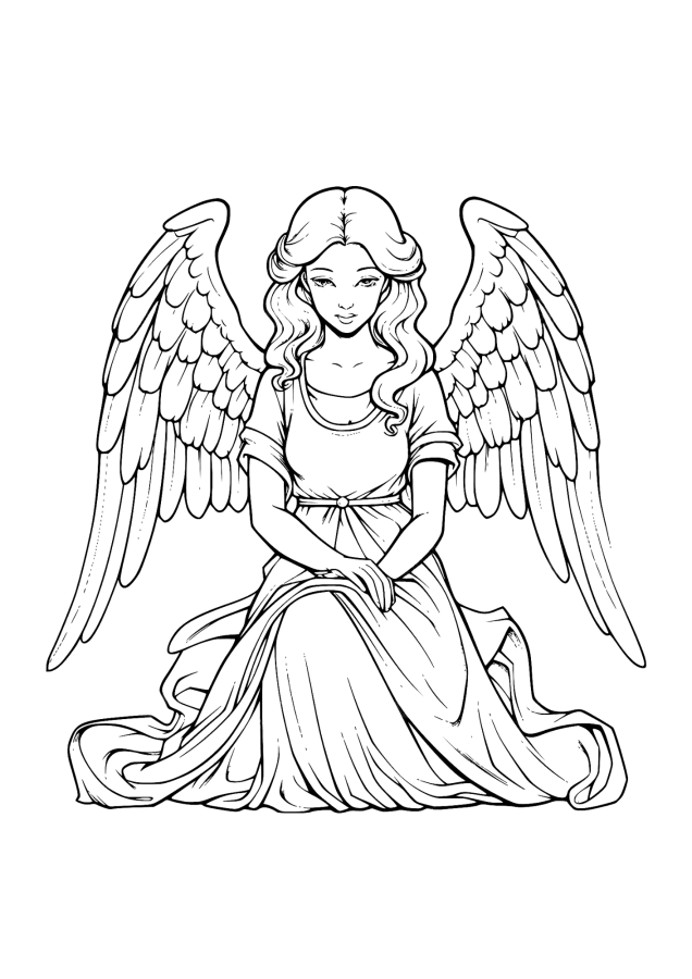 Anjos para imprimir e colorir
