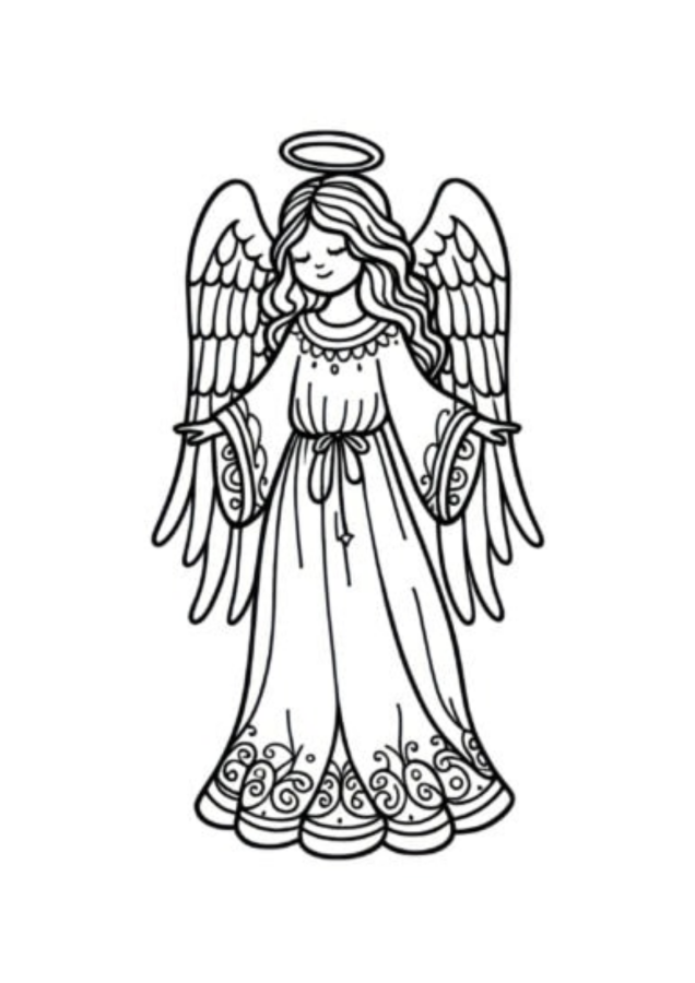 Anjos para imprimir e colorir