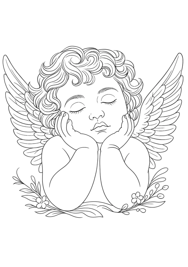 Anjos para imprimir e colorir