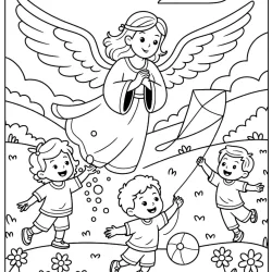 Anjos para imprimir e colorir