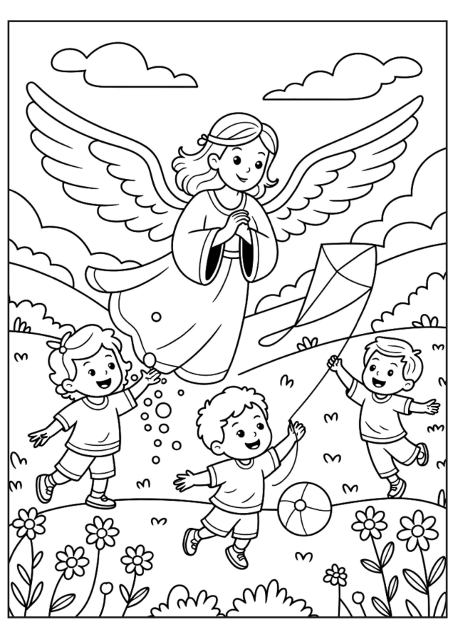 Anjos para imprimir e colorir