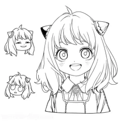 Anya para imprimir e colorir