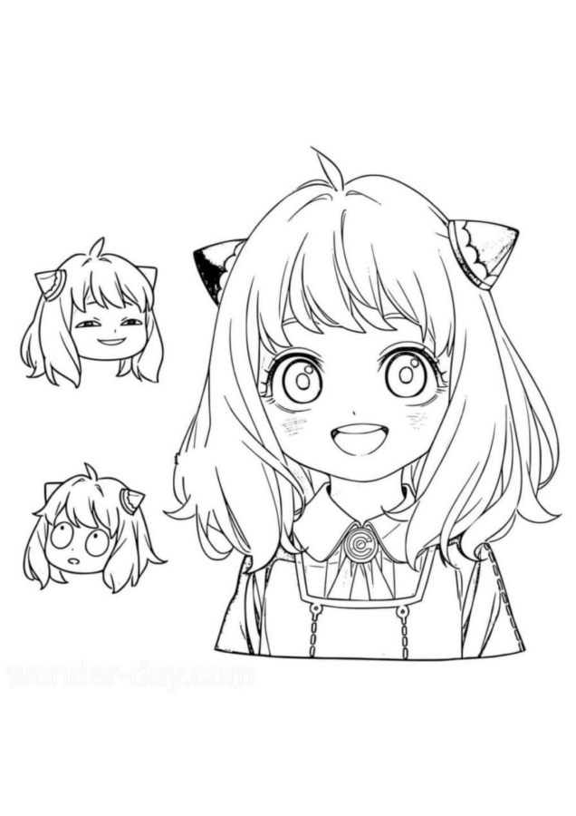 Anya para imprimir e colorir