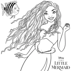 Ariel para imprimir e colorir