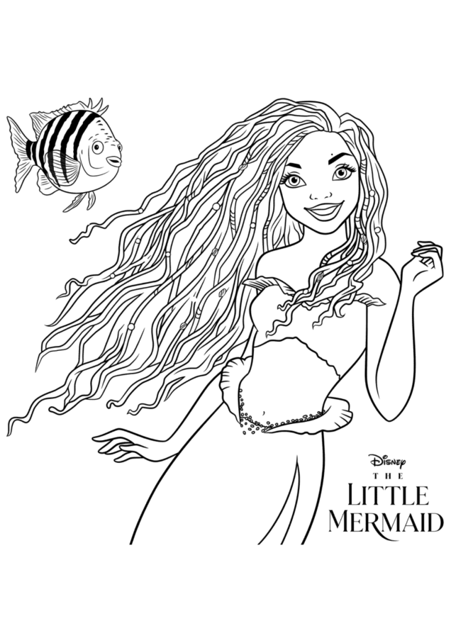 Ariel para imprimir e colorir