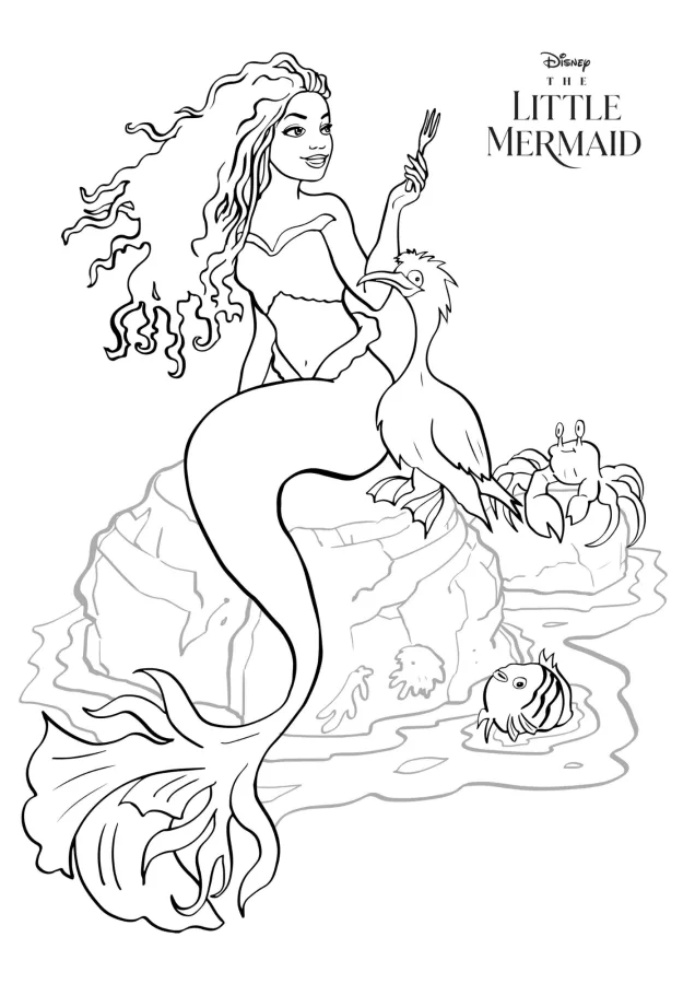 Ariel para imprimir e colorir