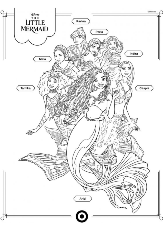 Ariel para imprimir e colorir