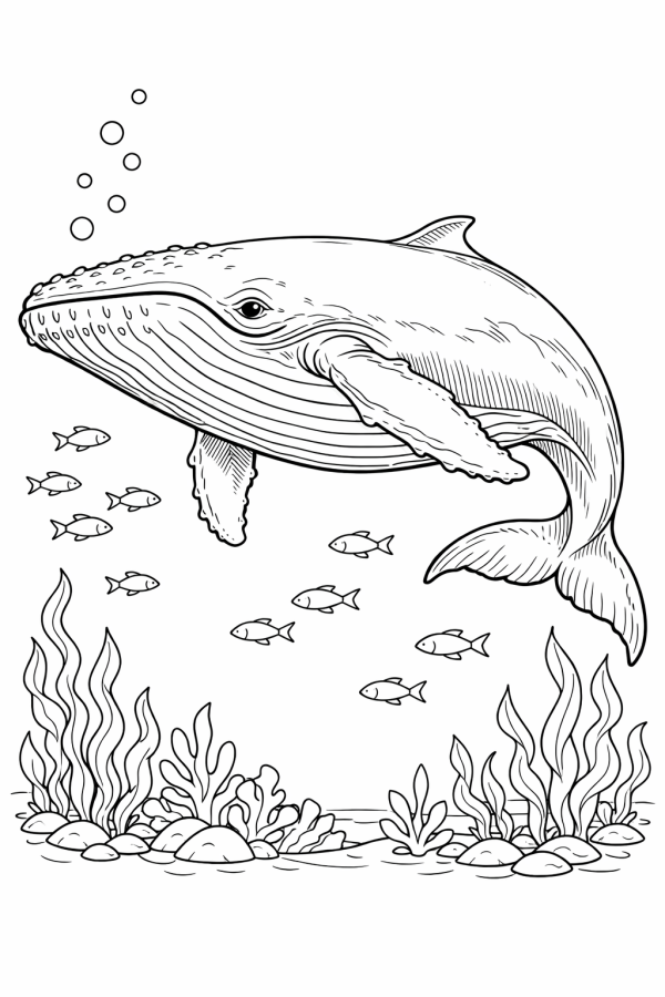 Baleias para imprimir e colorir