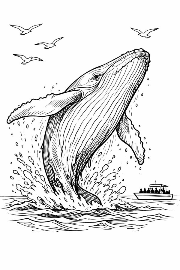 Baleias para imprimir e colorir