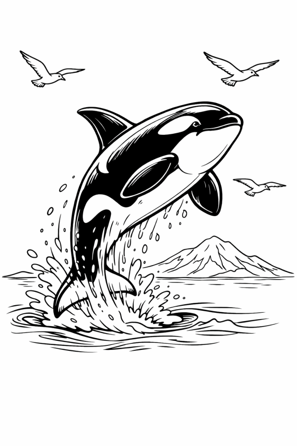 Baleias para imprimir e colorir