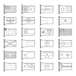 Bandeiras para imprimir e colorir