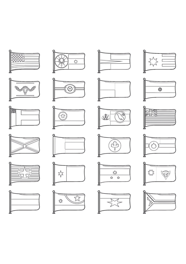 Bandeiras para imprimir e colorir