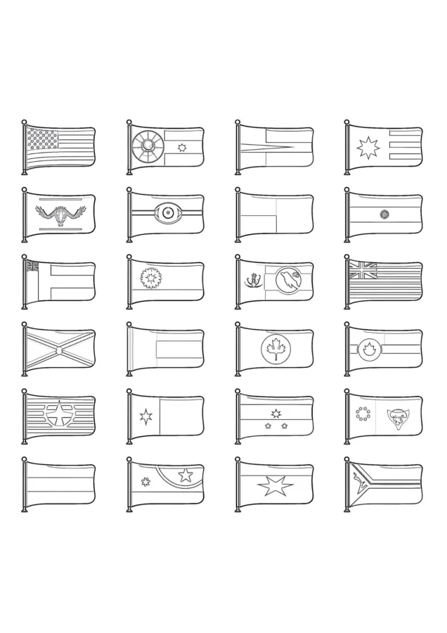 Bandeiras para imprimir e colorir