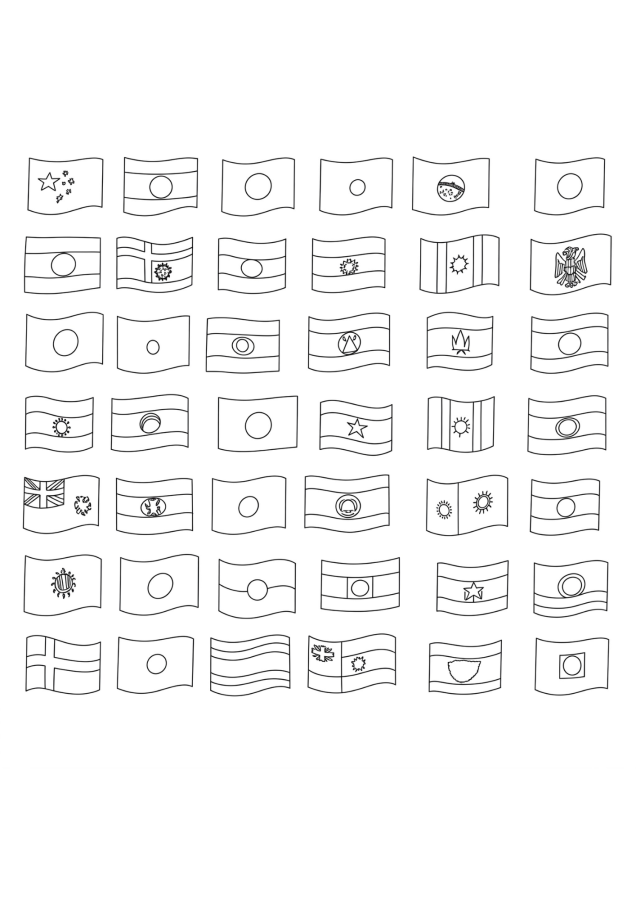 Bandeiras para imprimir e colorir