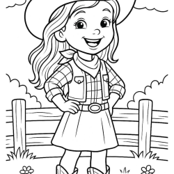 Boiadeirinha para imprimir e colorir