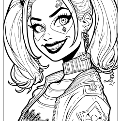 Arlequina para imprimir e colorir