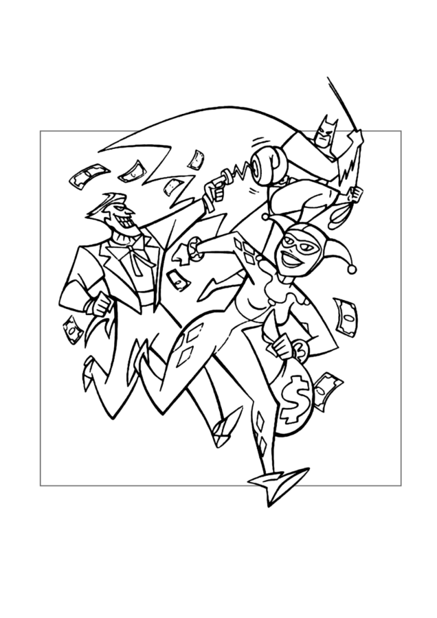 Arlequina para imprimir e colorir