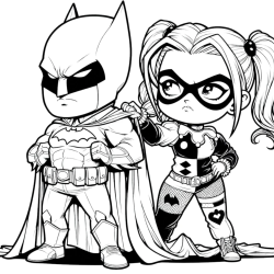 Arlequina para imprimir e colorir