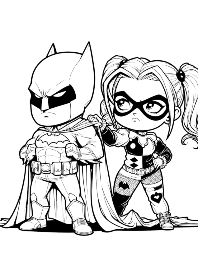 Arlequina para imprimir e colorir