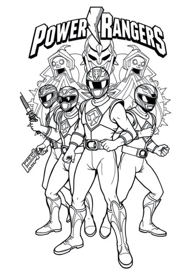Power Rangers para imprimir e colorir