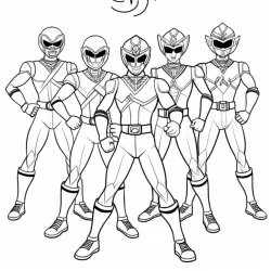 Power Rangers para imprimir e colorir