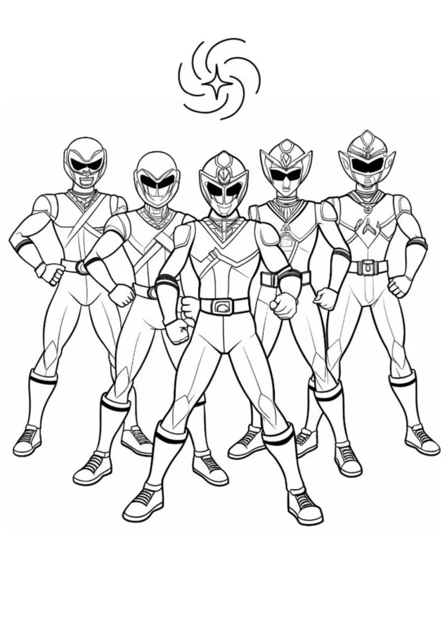 Power Rangers para imprimir e colorir