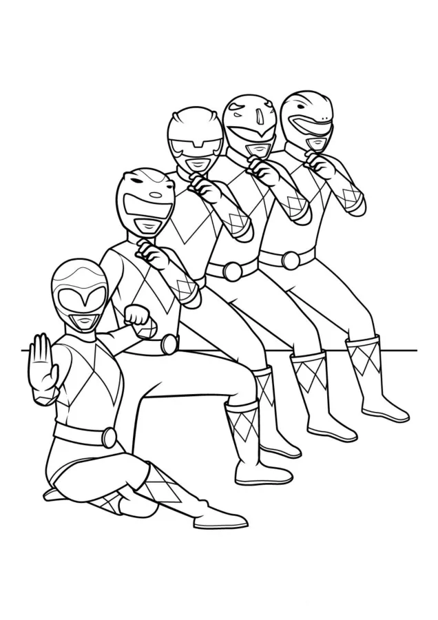Power Rangers para imprimir e colorir
