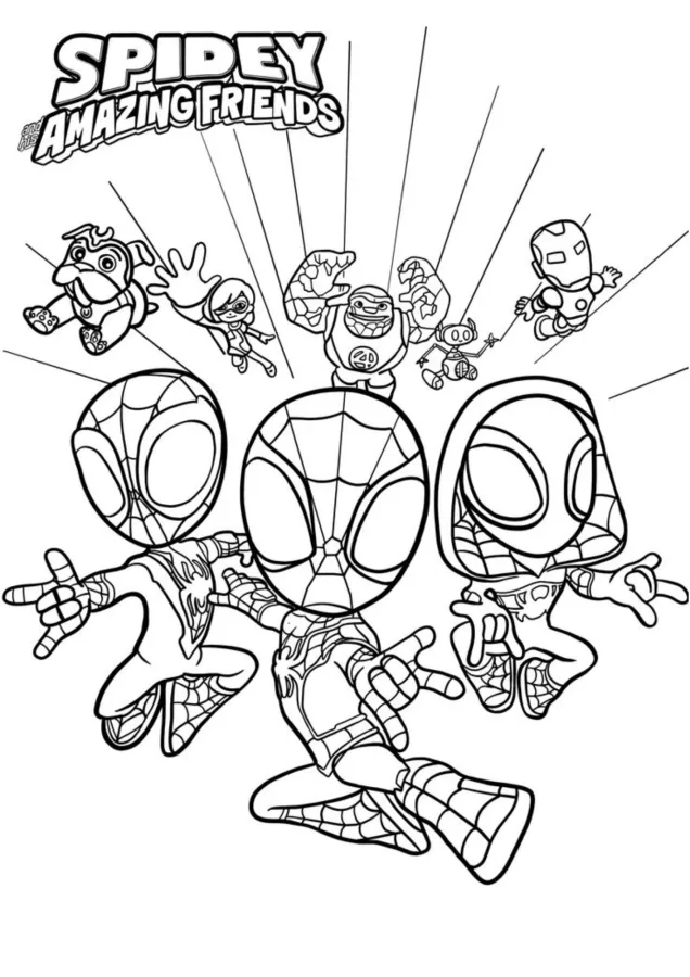Spidey e seus Amigos Espetaculares para imprimir e colorir
