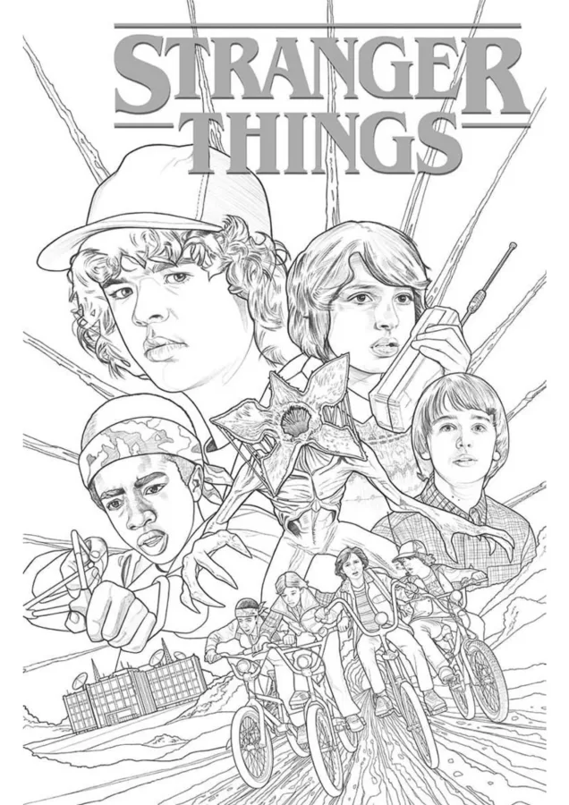 Stranger Things para imprimir e colorir