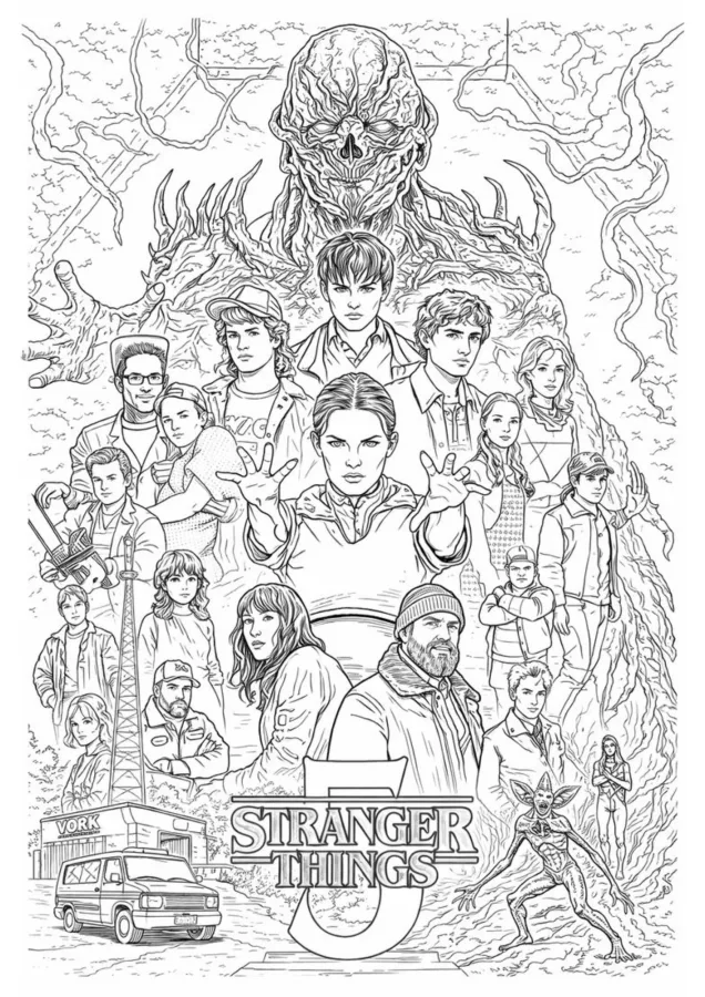 Stranger Things para imprimir e colorir