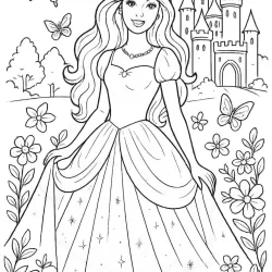Barbie para imprimir e colorir