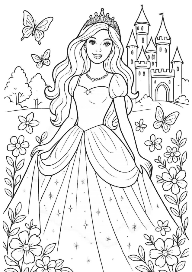 Barbie para imprimir e colorir