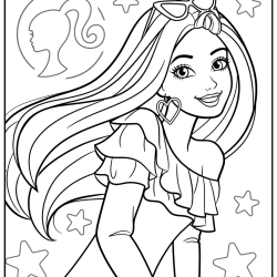 Barbie para imprimir e colorir