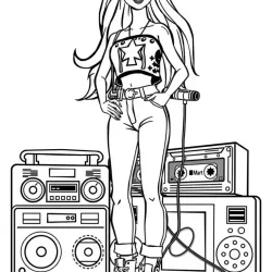Barbie para imprimir e colorir