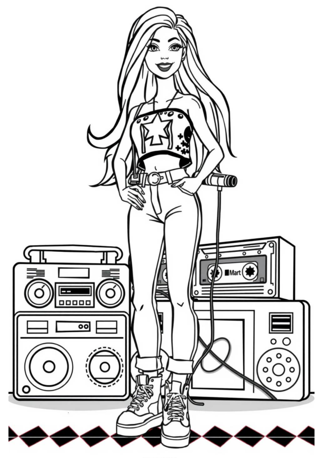 Barbie para imprimir e colorir