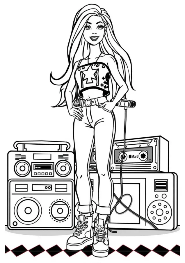 Barbie para imprimir e colorir