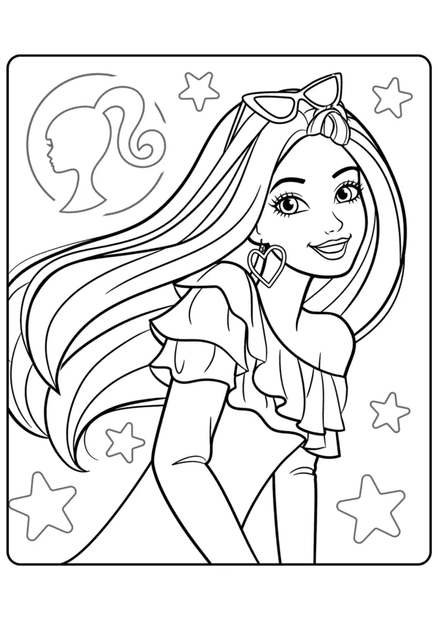 Barbie para imprimir e colorir