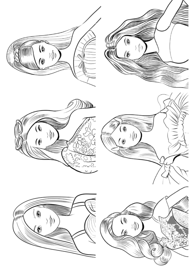 Barbie para imprimir e colorir